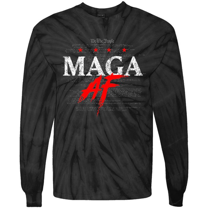 Maga Af We The People Have Spoken Donald Trump 47th President Of The Usa Tie-Dye Long Sleeve Shirt