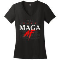 Maga Af We The People Have Spoken Donald Trump 47th President Of The Usa Women's V-Neck T-Shirt