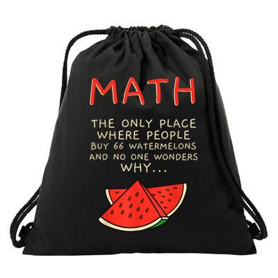 Math And Watermelons Mathematics Calculation Numbers Drawstring Bag