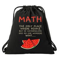 Math And Watermelons Mathematics Calculation Numbers Drawstring Bag