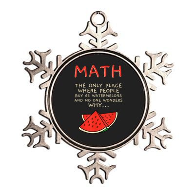 Math And Watermelons Mathematics Calculation Numbers Metallic Star Ornament