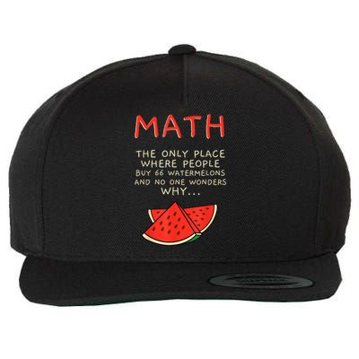 Math And Watermelons Mathematics Calculation Numbers Wool Snapback Cap