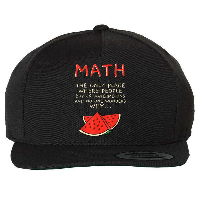Math And Watermelons Mathematics Calculation Numbers Wool Snapback Cap