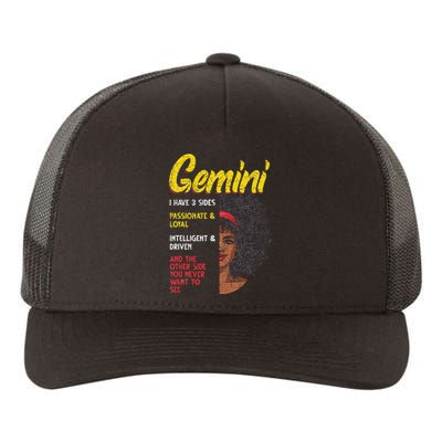 Melanin Afro Wo Zodiac Sign Gemini Yupoong Adult 5-Panel Trucker Hat