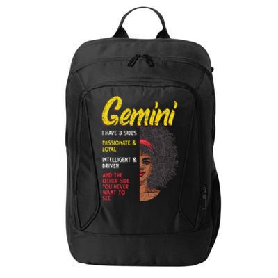 Melanin Afro Wo Zodiac Sign Gemini City Backpack