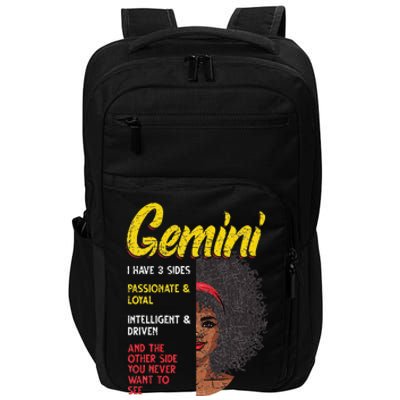 Melanin Afro Wo Zodiac Sign Gemini Impact Tech Backpack