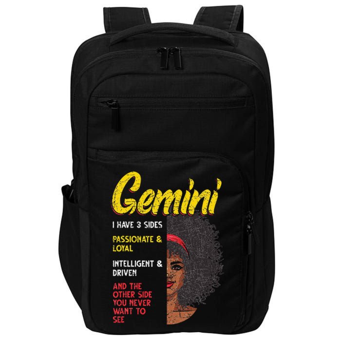 Melanin Afro Wo Zodiac Sign Gemini Impact Tech Backpack