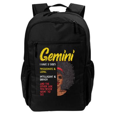 Melanin Afro Wo Zodiac Sign Gemini Daily Commute Backpack