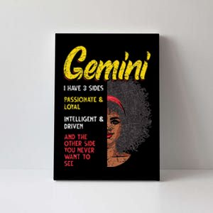 Melanin Afro Wo Zodiac Sign Gemini Canvas