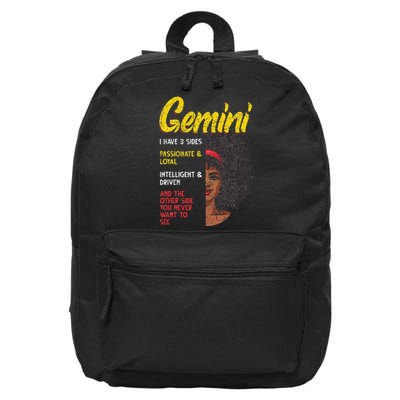 Melanin Afro Wo Zodiac Sign Gemini 16 in Basic Backpack