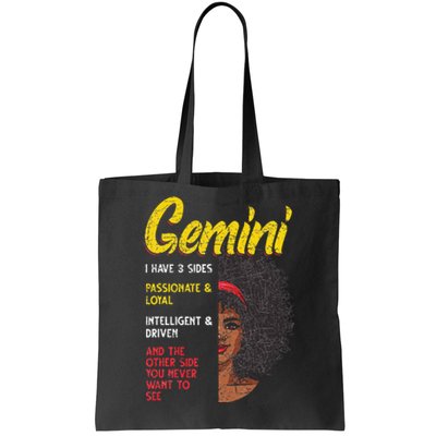 Melanin Afro Wo Zodiac Sign Gemini Tote Bag