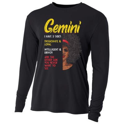 Melanin Afro Wo Zodiac Sign Gemini Cooling Performance Long Sleeve Crew