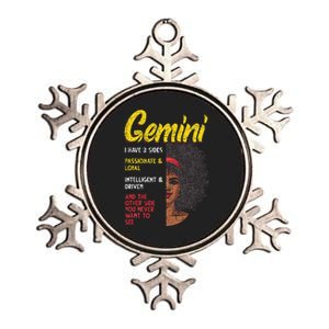 Melanin Afro Wo Zodiac Sign Gemini Metallic Star Ornament