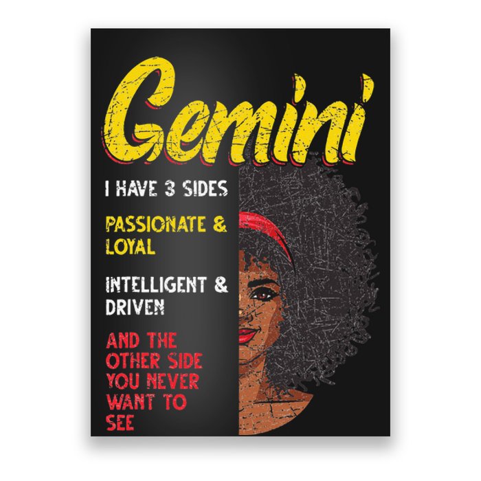 Melanin Afro Wo Zodiac Sign Gemini Poster