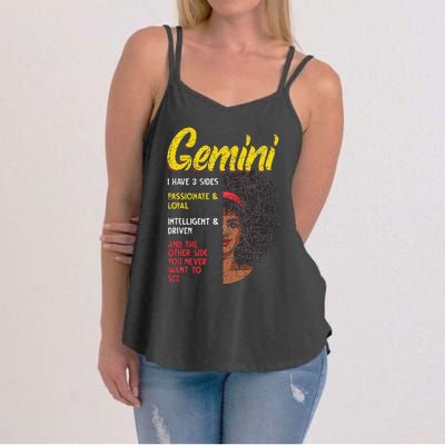 Melanin Afro Wo Zodiac Sign Gemini Women's Strappy Tank