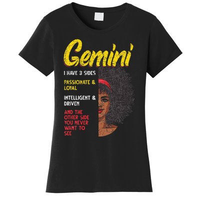 Melanin Afro Wo Zodiac Sign Gemini Women's T-Shirt