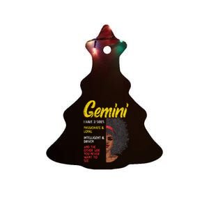 Melanin Afro Wo Zodiac Sign Gemini Ceramic Tree Ornament