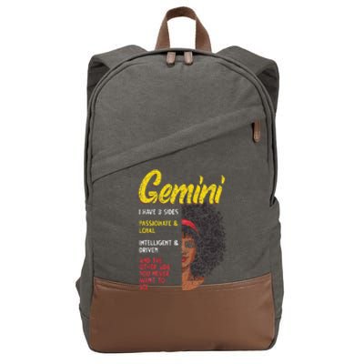 Melanin Afro Wo Zodiac Sign Gemini Cotton Canvas Backpack