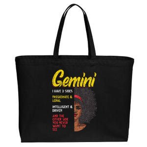 Melanin Afro Wo Zodiac Sign Gemini Cotton Canvas Jumbo Tote