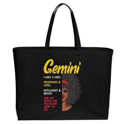 Melanin Afro Wo Zodiac Sign Gemini Cotton Canvas Jumbo Tote