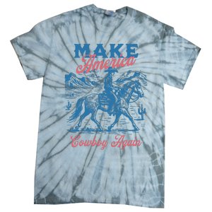 Make America Western Cowboy Again Retro Tie-Dye T-Shirt