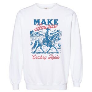 Make America Western Cowboy Again Retro Garment-Dyed Sweatshirt