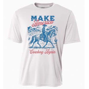 Make America Western Cowboy Again Retro Cooling Performance Crew T-Shirt