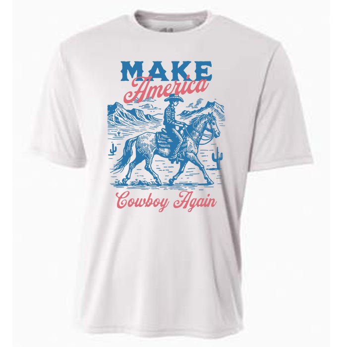 Make America Western Cowboy Again Retro Cooling Performance Crew T-Shirt