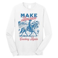 Make America Western Cowboy Again Retro Long Sleeve Shirt