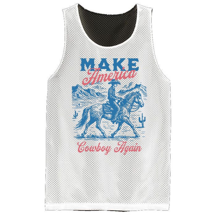 Make America Western Cowboy Again Retro Mesh Reversible Basketball Jersey Tank