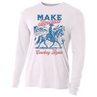 Make America Western Cowboy Again Retro Cooling Performance Long Sleeve Crew