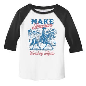 Make America Western Cowboy Again Retro Toddler Fine Jersey T-Shirt