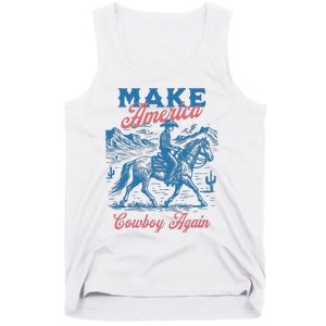 Make America Western Cowboy Again Retro Tank Top