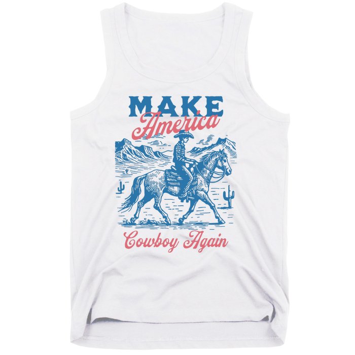 Make America Western Cowboy Again Retro Tank Top