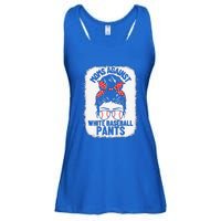 Moms Against White Baseball Pants Baseball Messy Bun Mom Ladies Essential Flowy Tank