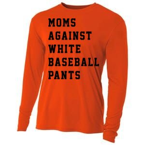 Moms Against White Baseball Pants Cooling Performance Long Sleeve Crew