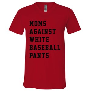 Moms Against White Baseball Pants V-Neck T-Shirt