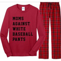 Moms Against White Baseball Pants Long Sleeve Pajama Set