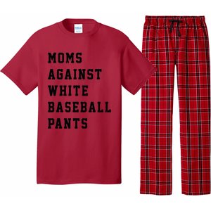 Moms Against White Baseball Pants Pajama Set