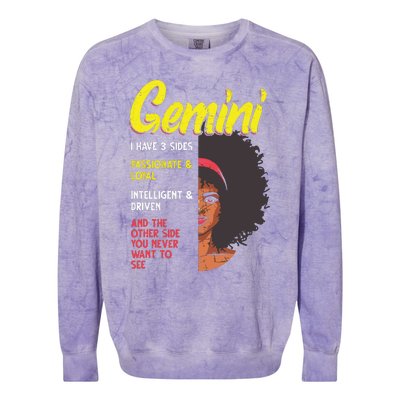 Melanin Afro Women Zodiac Sign Gemini Colorblast Crewneck Sweatshirt