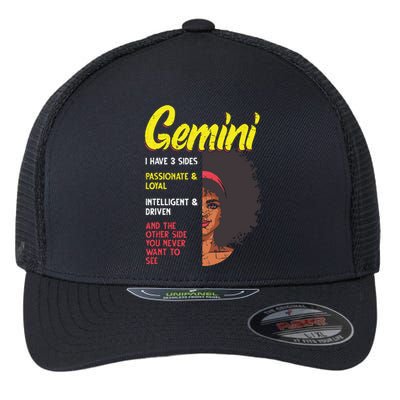 Melanin Afro Women Zodiac Sign Gemini Flexfit Unipanel Trucker Cap