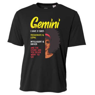 Melanin Afro Women Zodiac Sign Gemini Cooling Performance Crew T-Shirt