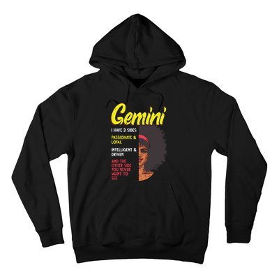 Melanin Afro Women Zodiac Sign Gemini Hoodie