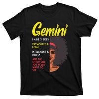 Melanin Afro Women Zodiac Sign Gemini T-Shirt