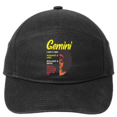 Melanin Afro Women Zodiac Sign Gemini 7-Panel Snapback Hat