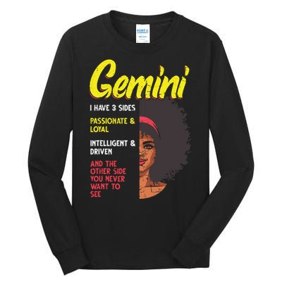 Melanin Afro Women Zodiac Sign Gemini Tall Long Sleeve T-Shirt