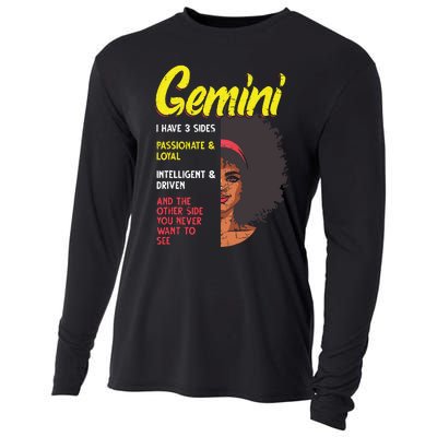 Melanin Afro Women Zodiac Sign Gemini Cooling Performance Long Sleeve Crew