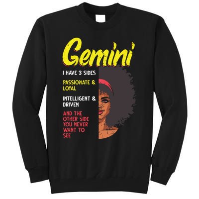 Melanin Afro Women Zodiac Sign Gemini Tall Sweatshirt