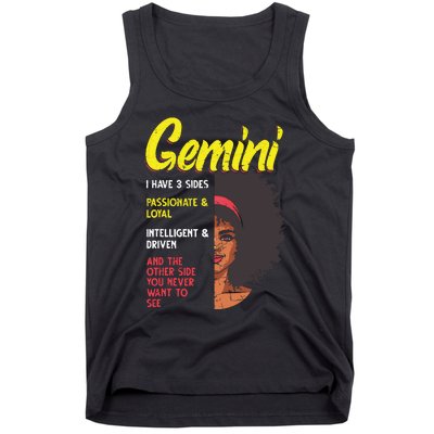 Melanin Afro Women Zodiac Sign Gemini Tank Top