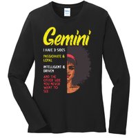 Melanin Afro Women Zodiac Sign Gemini Ladies Long Sleeve Shirt